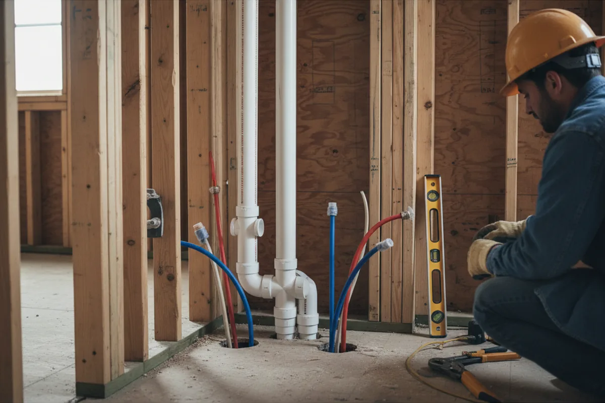 Drain and supply rough-in during Drain Cleaning in Hartsville